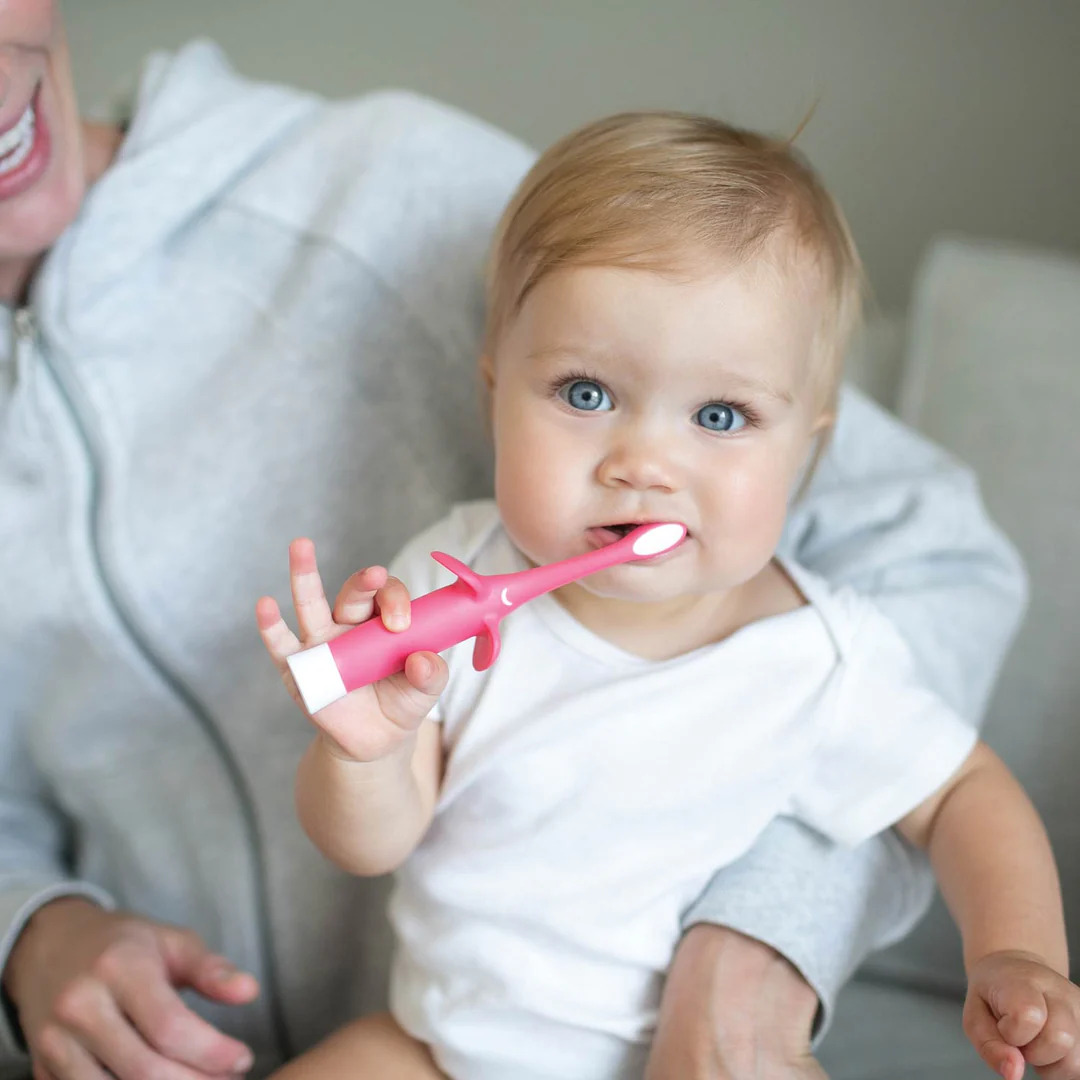 Lifestyle Infant to Toddler Toothbrush Elephant revised Pink 1 laste suuhügieen