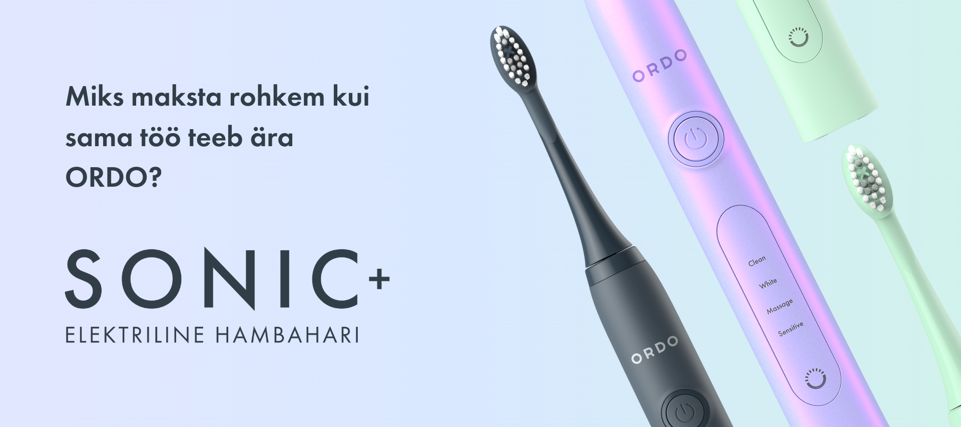 Eripärase disainiga ORDO Sonic+ elektriline hambahari
