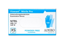 Синие одноразовые нитриловые перчатки ADEBO Medical Viawant Nitrile Pro